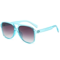 Lunettes aviateur rétro avec monture bleu clair transparente et verres dégradés violets - Monture Bleue Transparente Verres Gris