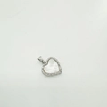 Silver 18K gold plated heart pendant with white mother of pearl inlay for DIY jewelry - Heart-Silver (White Shell)