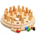 Educational wooden memory chess game with circular board and 24 colorful peg pieces - Memory Chess