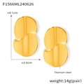 Detalle de pendientes de gota grandes en acero de titanio dorado, medidas 4,1 cm por 2,6 cm - Dorado