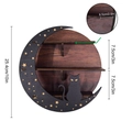 Detailed dimension guide for black moon cat wooden shelf with specific size measurements - Moon Cat Brown (MZ246B)
