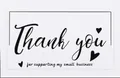 Holographic Thank You for Supporting My Small Business card in white with black text - Style 2
