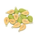3D enamel papaya charms in whole and sliced designs for DIY jewelry making - Whole/Sliced Papaya