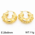 H-Style Chunky Bamboo-shaped Hollow Earrings / Gold