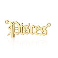 Golden Pisces zodiac pendant in gothic font made of polished stainless steel finish - Gold-Pisces