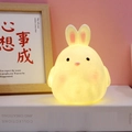 Cute cartoon rabbit night light with warm yellow glow and soft matte finish desktop ornament - Small Rabbit Night Light