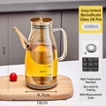 1000ml gray high borosilicate glass oil dispenser bottle with gold lid and handle - 1000ml / Amber