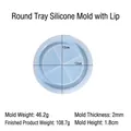 Molde circular de silicona azul para bandeja, 12cm de diámetro y 1,8cm para resina de bricolaje - Redondo con Borde