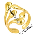 Detailed dimensions of the 304 stainless steel gold ring with wavy geometric design - Gold