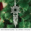 Décoration de Noël flocon de neige cascade en acrylique transparent, taille 136x60mm - 136mm / Flocon Cascade