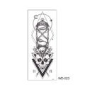 Temporary full arm tattoo sticker WD-023 with hourglass moth skull and roman numerals - WD-023/Geometric Hourglass Moth Skull