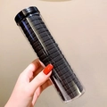 Thick high-elasticity black hair ties set in a transparent storage tube for women - 20pcs Black