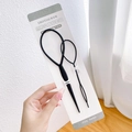 Black flexible plastic hair braider set with two sizes on white retail card - Style 21 Hair Loop Kit (Y6-008) / Two-Piece Set / Black