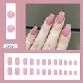 24pcs mauve square press-on nails with a glossy finish for a natural elegant hand look - Pink Purple (With Glue)