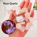 Handcrafted rose quartz crystal LED string light with battery box for home decor - Rose Quartz Raw Stones String Light - 2m Square Switch