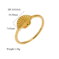 Dettaglio anello in oro 18K a forma di conchiglia con dimensioni 10,30mm e peso 1,28g - Ventaglio di Conchiglie / Oro