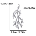 Silver coral branch pendant in stainless steel with dimensions and weight specs - Coral Branch / Steel