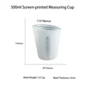 Translucent 500ml silicone measuring cup with red scale marks for liquid resin - 500ml Screen Printed Scale Measuring Cup