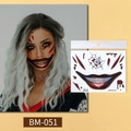 Halloween scary mouth tattoo sticker BM-051 with eyes and blood design for face makeup - Style BM-051