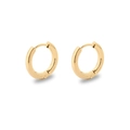 Polished gold titanium steel hoop earrings featuring a smooth curved surface design - 2.5*10mm / Gold