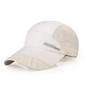 Men's breathable mesh baseball cap in beige with extended brim for sun protection - Adjustable / Off White