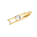 Minimalist gold-finished bracelet clasp with a sparkling round gemstone centerpiece - Gold with Clear Zircon Extension Clasp