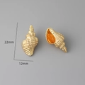 Golden conch shell charm 22mm by 12mm pendant for DIY jewelry making and craft - 4# 18K Gold Plated