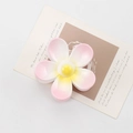 Elegant frangipani flower hair claw clip with white to pink gradient and matte finish - 7.4*7*4.2 / Pink