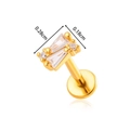 Gold plated titanium screw back stud earring featuring geometric cubic zirconia stones - 9# Gold Mixed Geometric Style