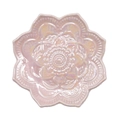 Nordic ceramic mandala jewelry tray in pearlescent pink with embossed floral patterns - Holographic Pink