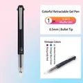 Black 3-in-1 retractable gel pen with burgundy red, teal, and charcoal grey 0.5mm ink - Single/Vintage 3-Color 05