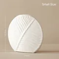 Minimalistische witte keramische vaas met bladstructuur, klein formaat 20x18.5cm - Klein (HP315) / Wit