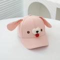 Dettaglio cappellino rosa da cucciolo con orecchie 3D e ricami per i bambini - 50-52CM (Circa 2-4 Anni) / Rosa