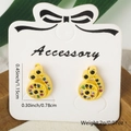 Starfish gold earrings with colorful zircon inlay including size and weight measurements - Geometric Arc Style