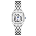 Montre carrée argentée pour femme avec cadran romain blanc et bracelet en acier - Argent Blanc (Nacre)