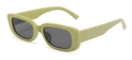Retro rectangle sunglasses with avocado green matte frames and dark grey lenses - Matte Green Frame / Grey Lens