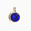 Pendentif de 6mm en acier inoxydable doré avec pierre de naissance bleue pour bijoux - Or - Septembre