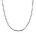 Collier minimaliste à chaîne serpent en acier inoxydable argenté au fini poli brillant - Collier / Couleur Acier