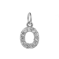 Silver micro-pave zircon letter O pendant charm with 18k gold plating for DIY jewelry - Steel-O