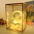 Astronaut night light gift set in transparent gold-rimmed box with warm glow - Astronaut # Silver Book / Gift Box Version