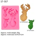 Pink silicone DIY reindeer mold for epoxy resin, keychain pendants and aromatherapy soap - Style 2 Elk Group / Pink