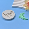 Macro detail of silicone leaf mold showing intricate European relief texture and green sample - European Scroll Leaf Style (4)