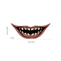 Halloween horror mouth tattoo sticker FF-024 with sharp teeth and red lips 16x6.5cm - Mouth Pattern (FF-024)