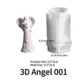 3D Engel Silikonform mit betender Fee und Tulpenblüten-Relief-Textmuster - 3D Engel 001