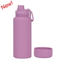 Purple 1L insulated sports water bottle with matte finish and silicone base - 1 L / Lotus Purple-Sports