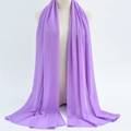 Elegant lavender chiffon hijab scarf with lightweight drape and high-quality edge finish - 56
