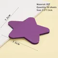 Lilafarbene sternförmige PET-Haftnotizen 50 Blatt wasserfeste transparente Zettel - Violetter Stern 50 Blatt