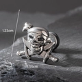 Gothic skull and crossbones pirate earring in silver stainless steel finish - Pirate Skull Style (S200)