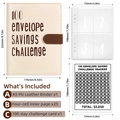 A5 PU leather budget binder in beige for 100 envelope savings challenge set - A5 Brown PU Leather Contrast (25 Sheets + Tracker)