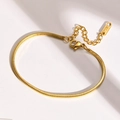 Minimalist gold snake chain bracelet in titanium steel with K18 engraving and lobster clasp - Gold Round Snake Chain 1.9mm (16+4cm)